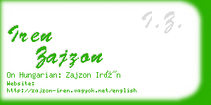 iren zajzon business card